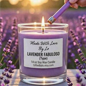14 oz Lavender Fabuloso (Type) Soy Wax Candle